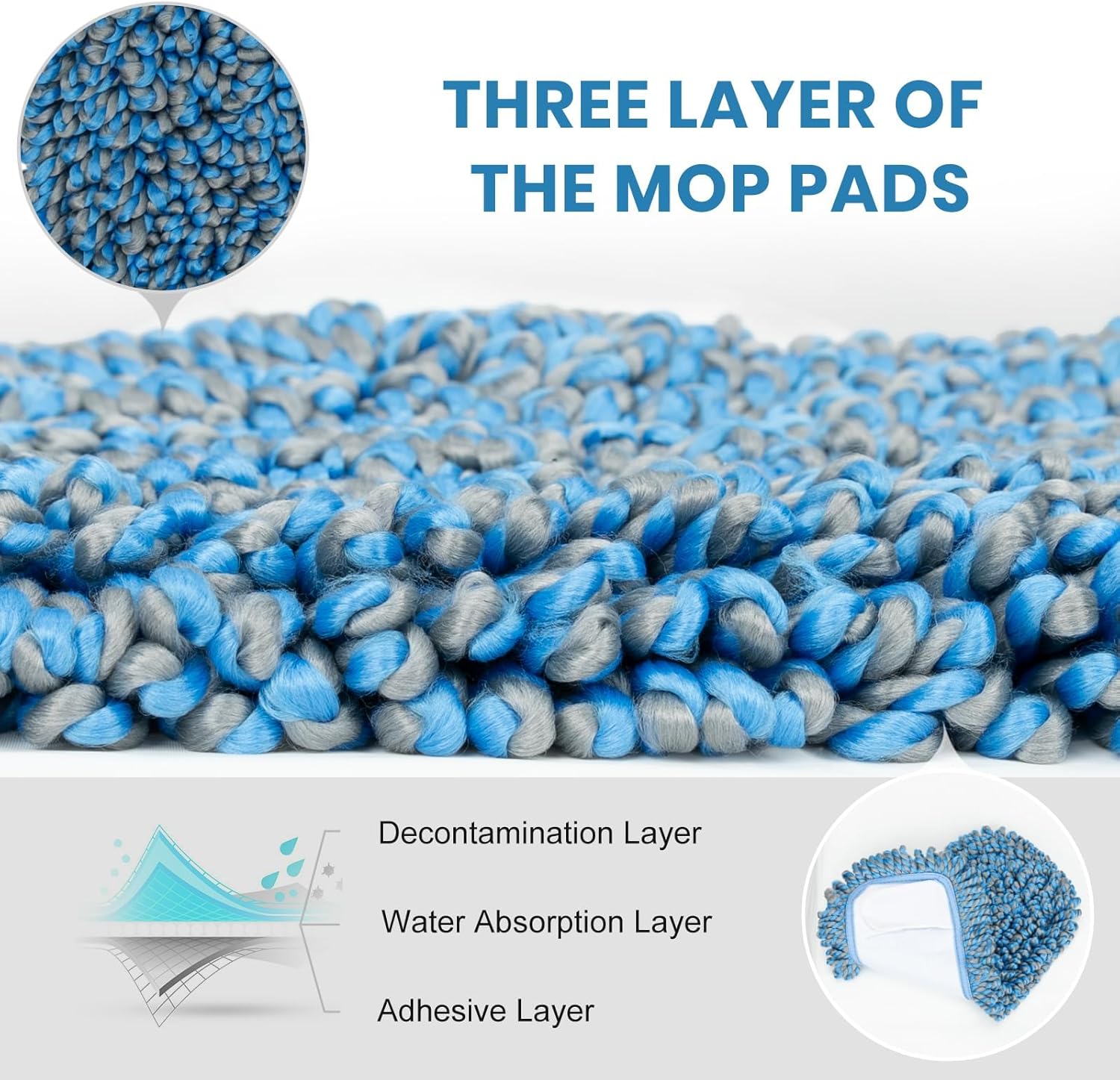 MAVRIZ Microfiber Mops for Floor Cleaning Wet and Dry Mop with 58" Long Handle, Washable Mop Pad 360° Rotating Flat Mop for Hardwood, Laminate, Tile Floor