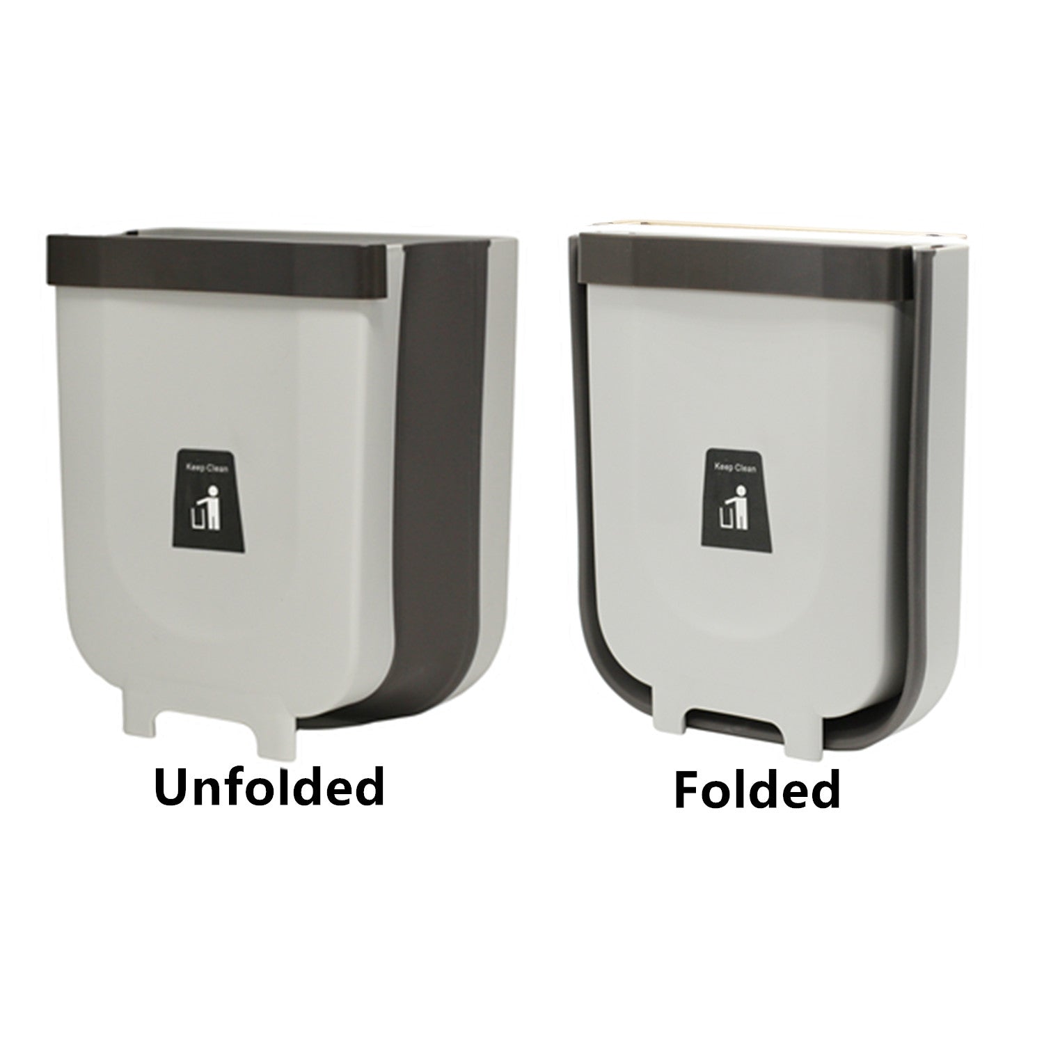 Trash Can 2.3Gallon for Kitchen Bathroom Outdoor - Grey