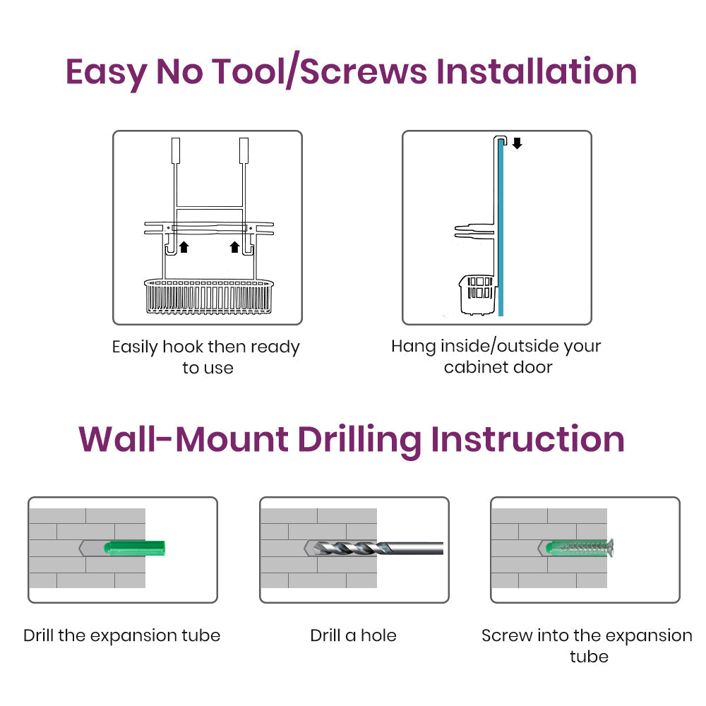 TreeLen Hair Dryer Holder Organizer Bathroom Styling Tool Appliance Storage Caddy 2 in 1 Wall Mount/Cabinet Door for Hot Curling Iron Straightener Brushes-Bronze