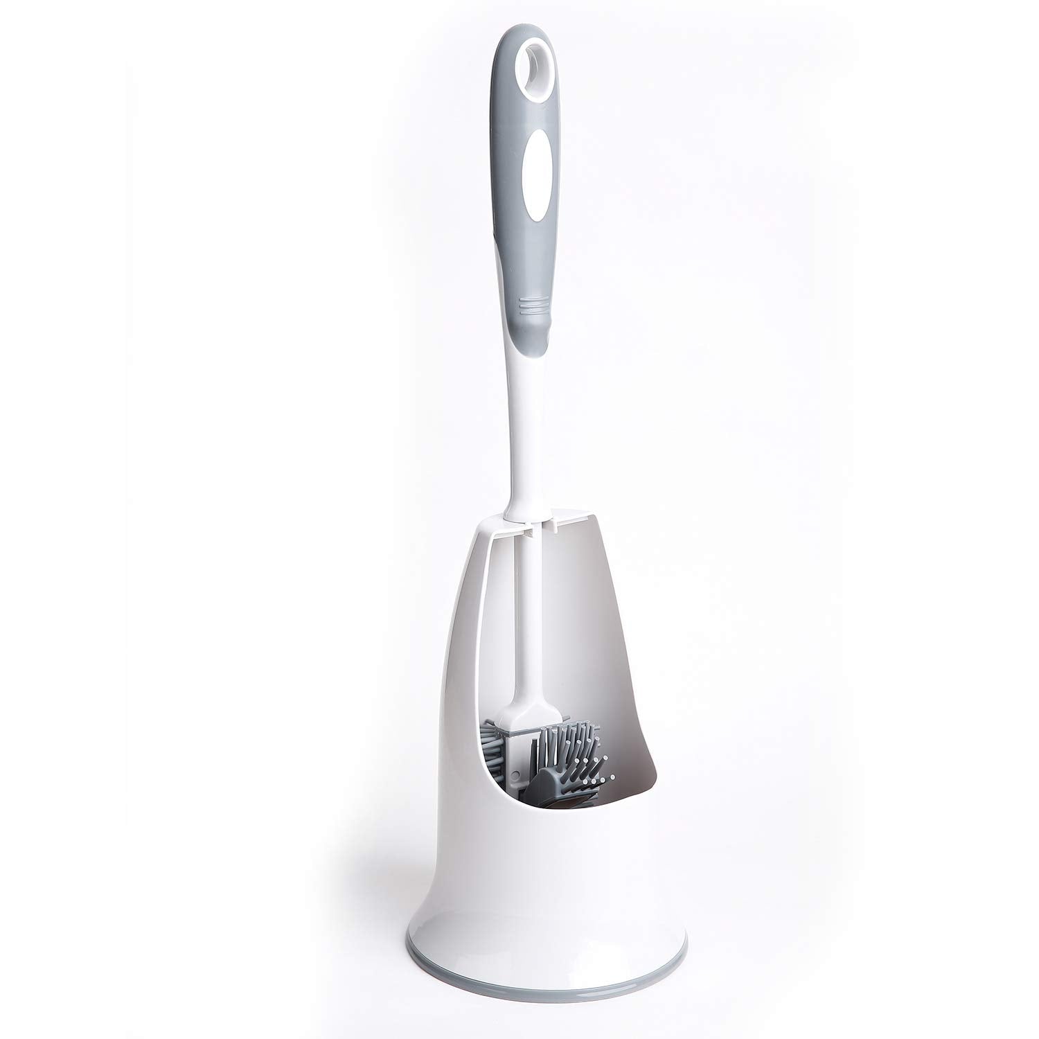 TreeLen Toilet Brush Set,Toilet Bowl Brush and Holder for Bathroom Toilet - White 2 PCS