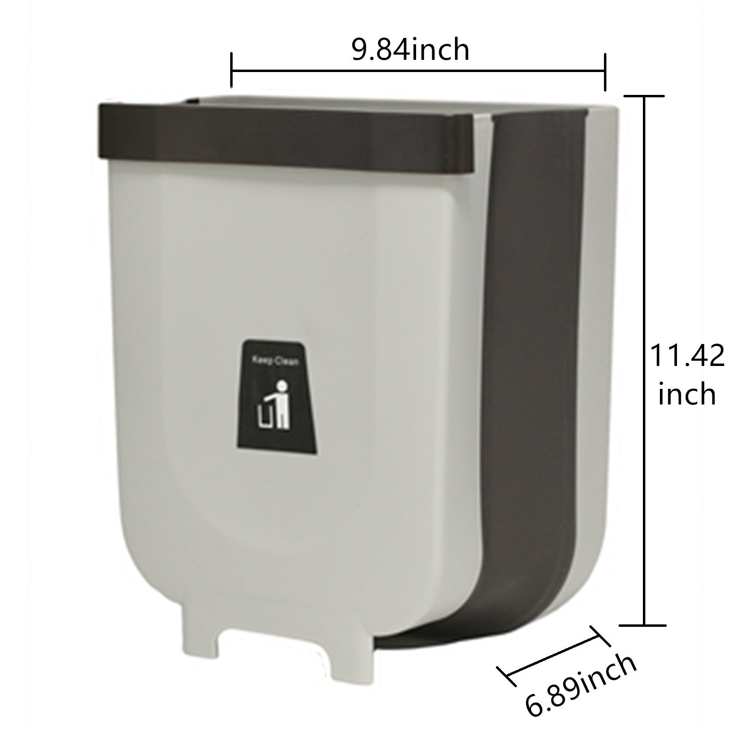 Trash Can 2.3Gallon for Kitchen Bathroom Outdoor - Grey
