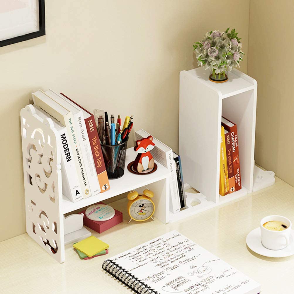 Small Bookshelf for Desktop Storage, Mini Narrow Desk White Versatility Organizers for Women, Kids, Men for Office Decor Accessories