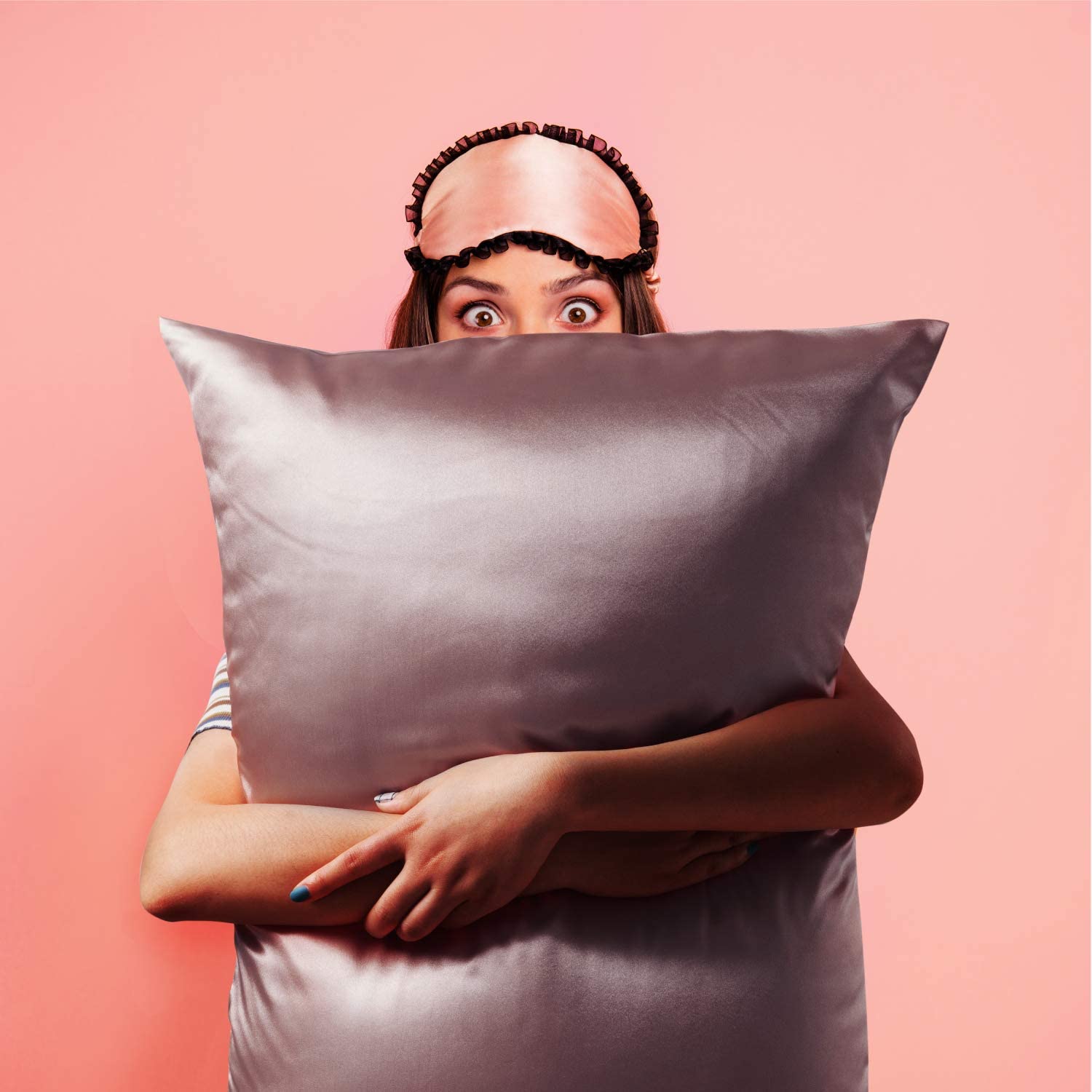 Satin Pillowcase for Hair and Skin, 2-Pack Pillow Cases - Satin Pillow Covers with Envelope Closure, Rose Taupe