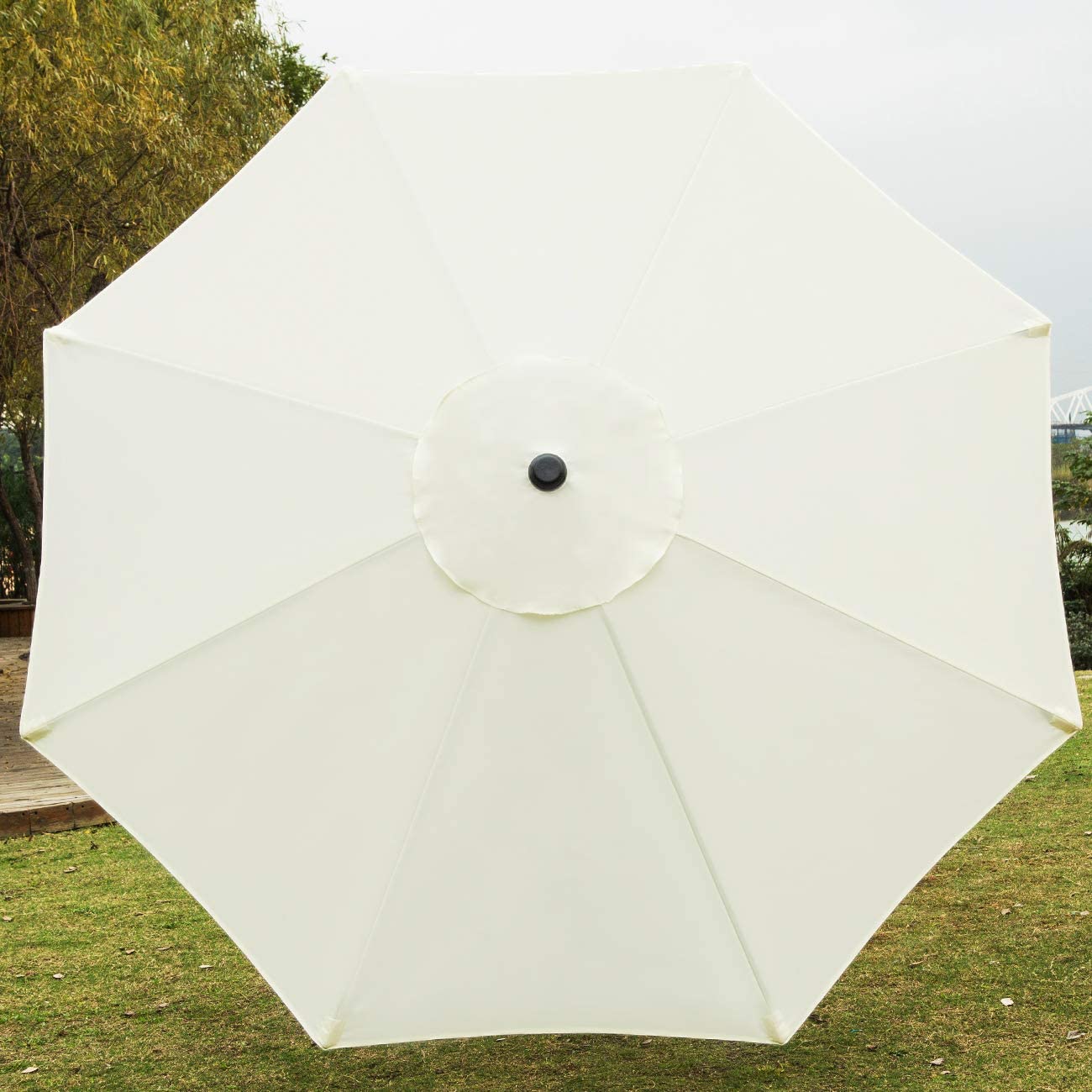 Patio, Lawn & Garden 9' Patio Umbrella Outdoor Table Umbrella with 8 Sturdy Ribs (Beige)