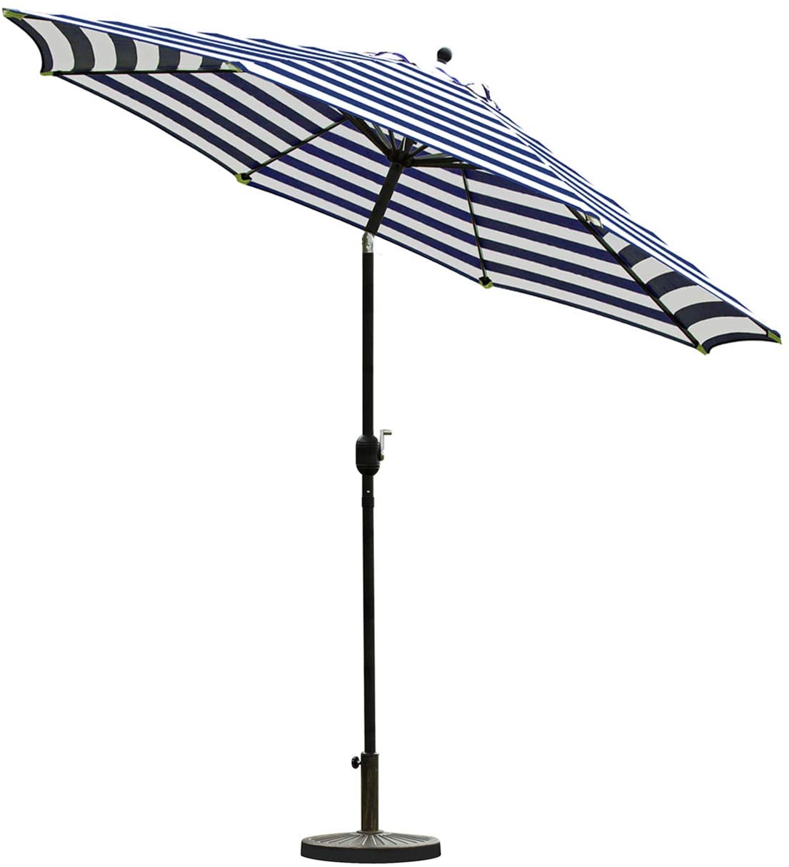 Patio, Lawn & Garden 9' Patio Umbrella Outdoor Table Umbrella with 8 Sturdy Ribs (Blue and White)