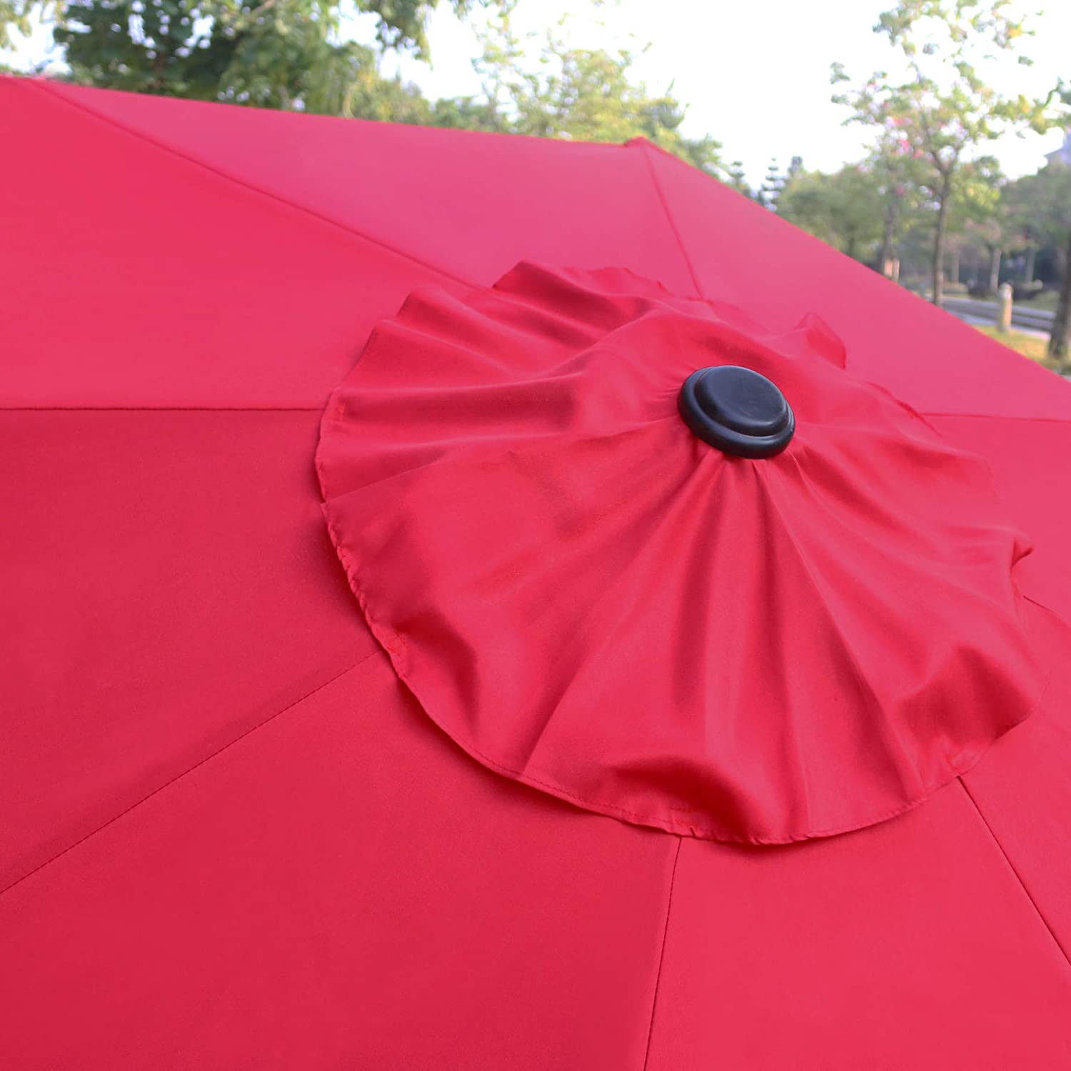 Patio, Lawn & Garden 9' Patio Umbrella Outdoor Table Umbrella with 8 Sturdy Ribs (Red)