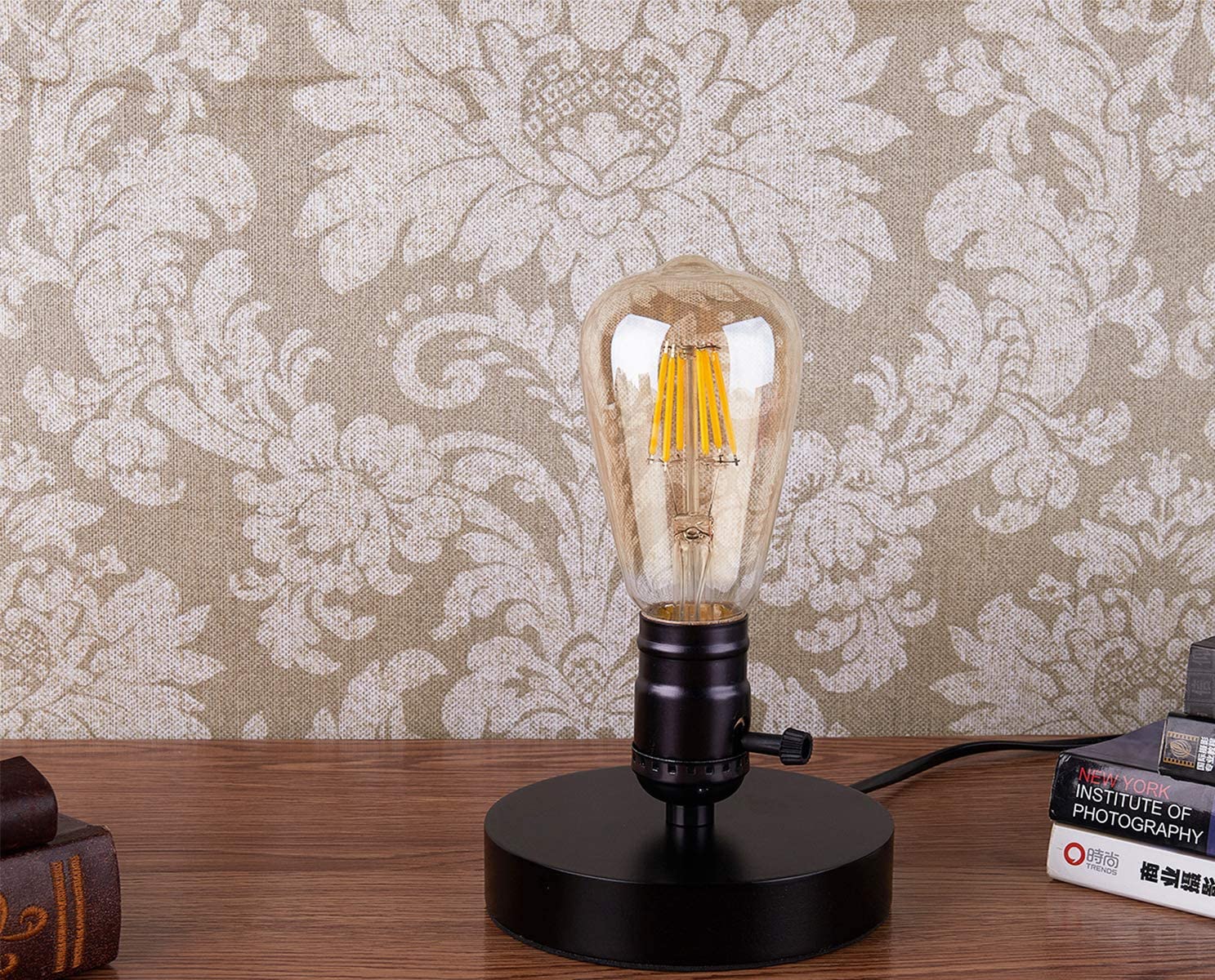 Treelen Vintage Table Lamp Base Licperron E26 E27 Industrial Vintage Desk Lamp with Plug in Cord On/Off Switch Bedside Lamp Holder for Home Lighting Decor