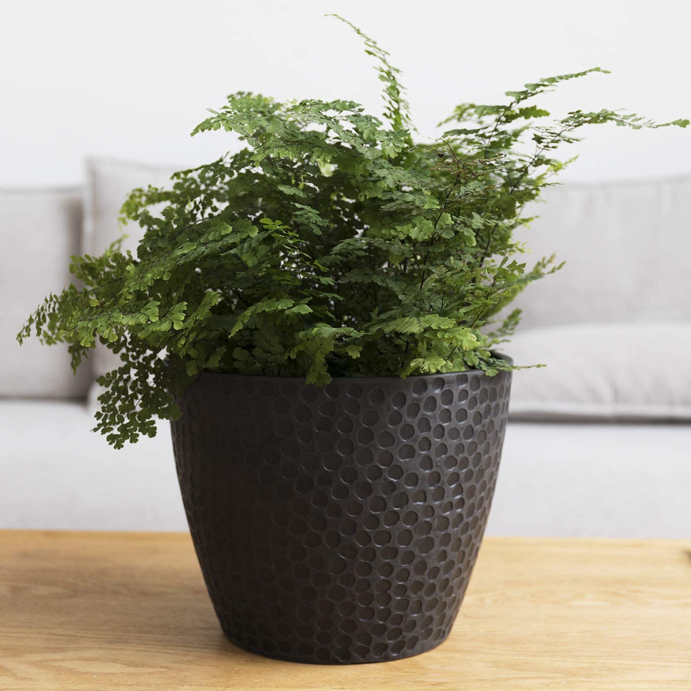 Outdoor Indoor Planters Flower Pots - 9.4 Inch Planter Pot Containers, Plant Pots, Black, Honeycomb