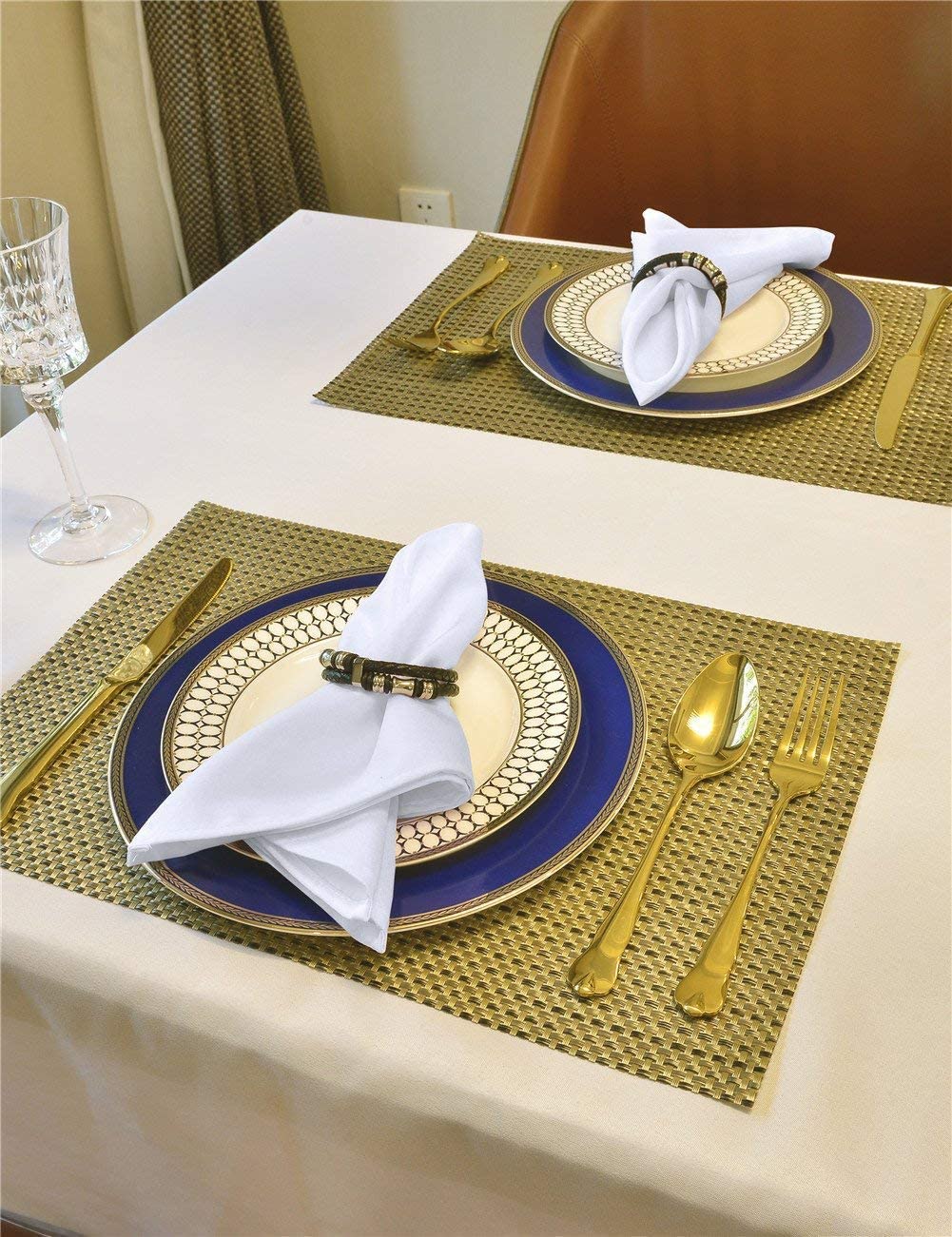 Polyester Cloth Napkins 1-Dozen, Solid Washable Fabric Napkins Set of 13, Perfect for Weddings, Parties, Holiday Dinner White