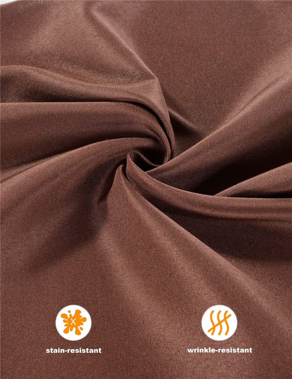 Polyester Cloth Napkins 1-Dozen, Solid Washable Fabric Napkins Set of 14, Perfect for Weddings, Parties, Holiday Dinner Chocolate