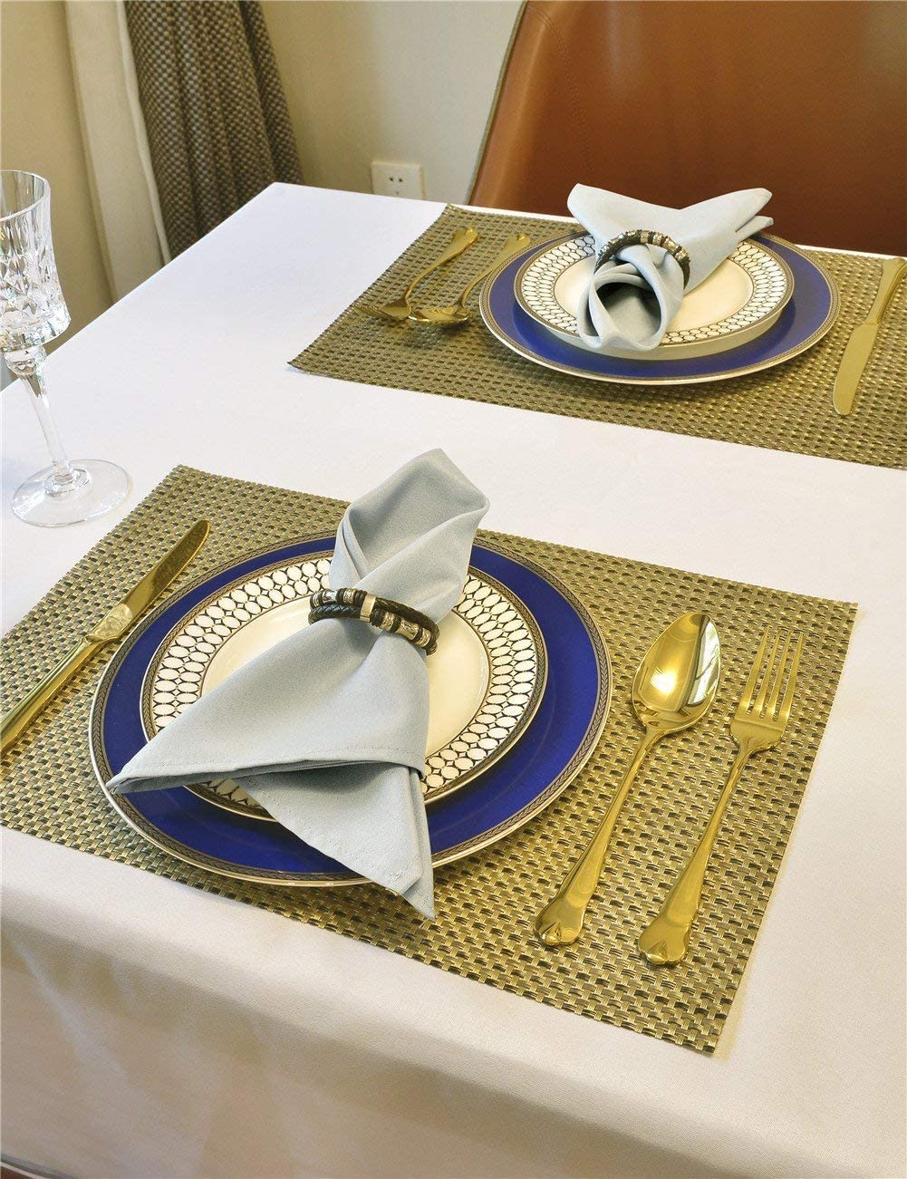 Polyester Cloth Napkins 1-Dozen, Solid Washable Fabric Napkins Set of 15, Perfect for Weddings, Parties, Holiday Dinner Sliver