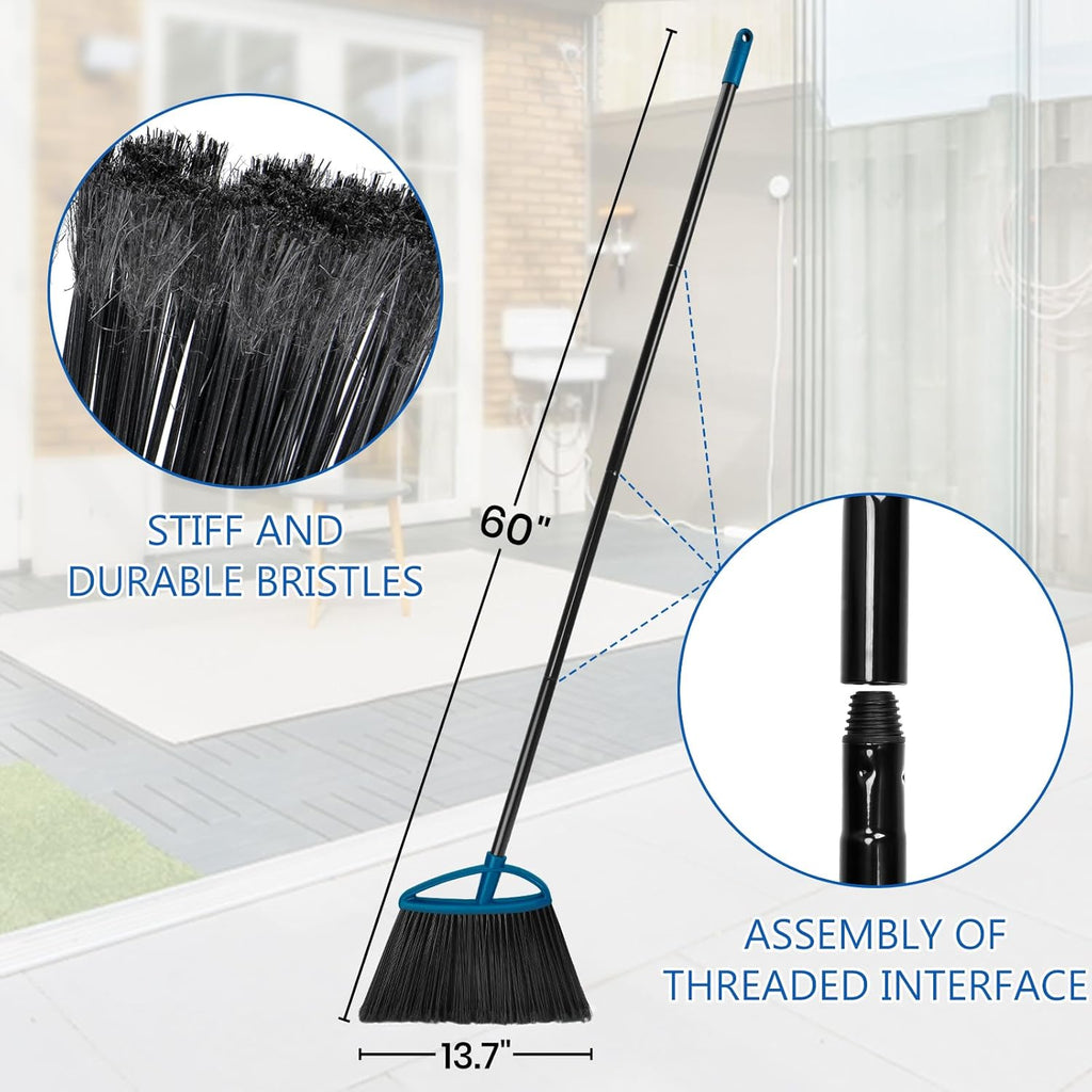 3 Pack Outdoor Broom Heavy Duty 60''Large Brooms for Sweeping Patio Garage Lobby Yard Garden Kitchen Indoor House Angle Broom Office Commercial Broom