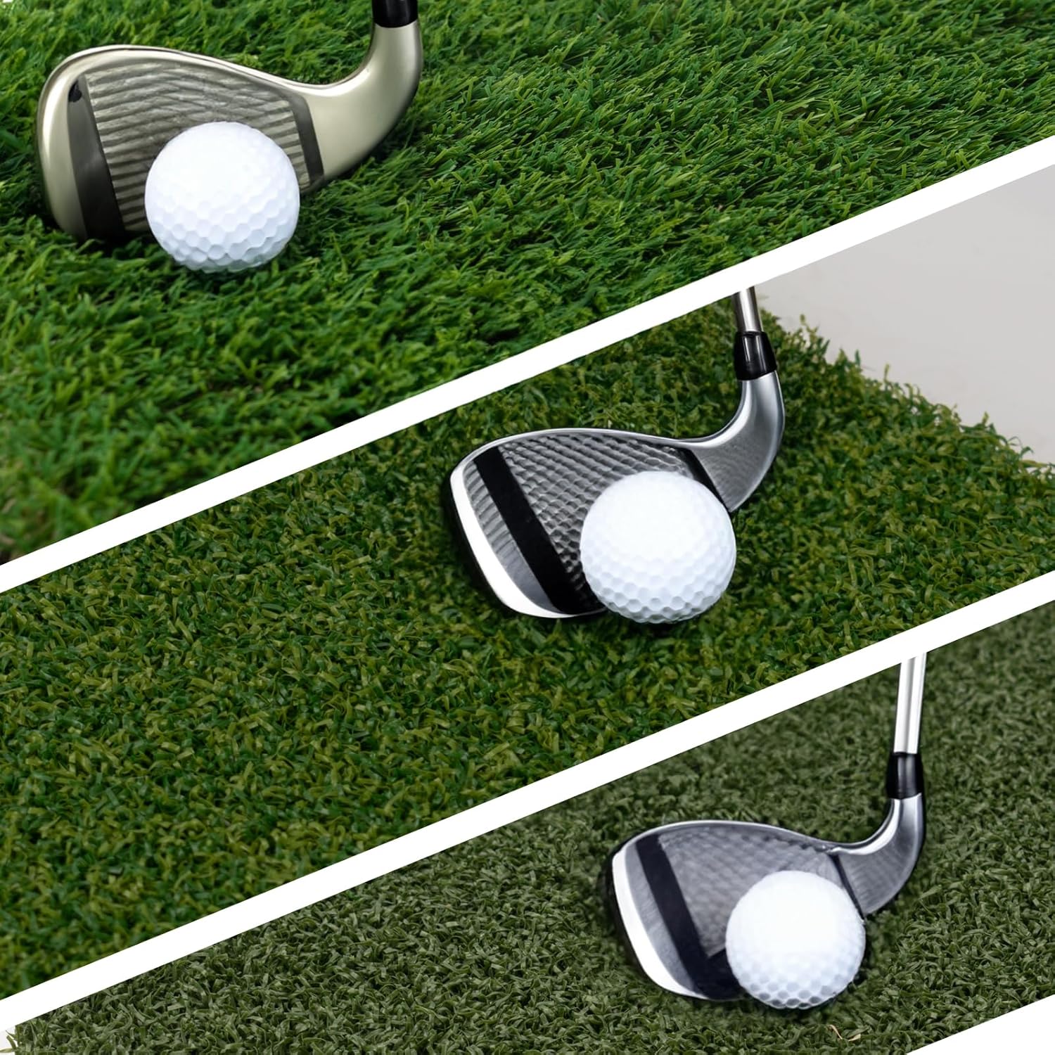 3 in1 Golf Hitting Mat 32 * 17" Golf Practice Mat Indoor Outdoor -Fairway, Rough & Driving Turf-Golf Practice Swing/Chipping Mat