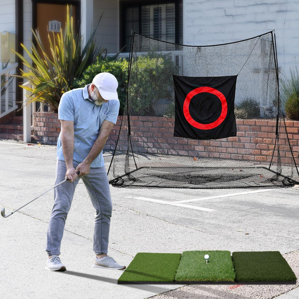 3 in1 Golf Hitting Mat 32 * 17" Golf Practice Mat Indoor Outdoor -Fairway, Rough & Driving Turf-Golf Practice Swing/Chipping Mat