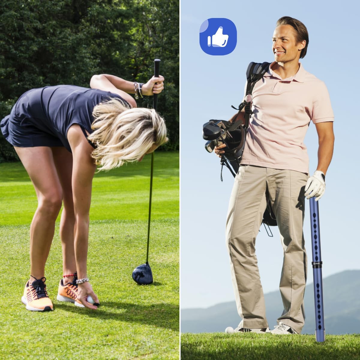 Golf Ball Picker Upper Aluminium Ball Retriever Tool Golf, Golf Ball Retriever Golf Ball Tube Collector, Pickup Tool Device for Men Women