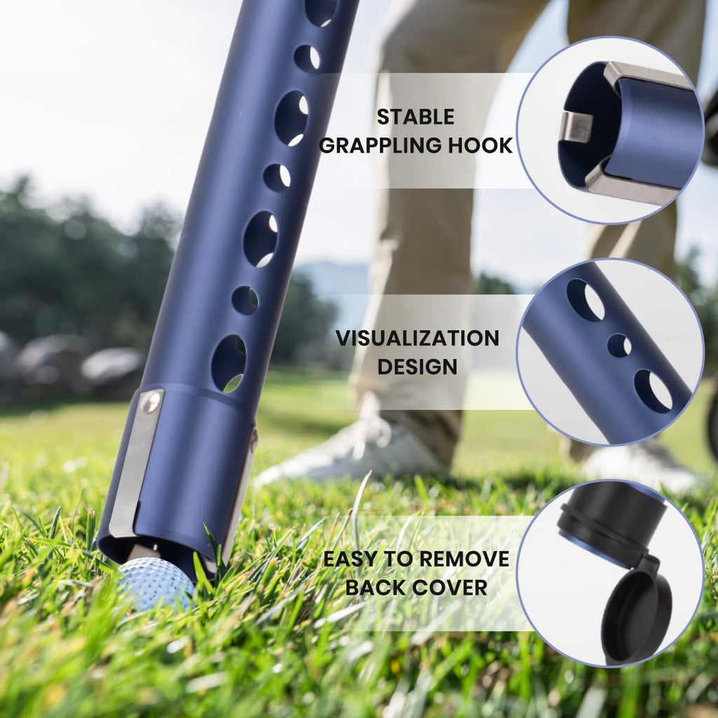 Golf Ball Picker Upper Aluminium Ball Retriever Tool Golf, Golf Ball Retriever Golf Ball Tube Collector, Pickup Tool Device for Men Women