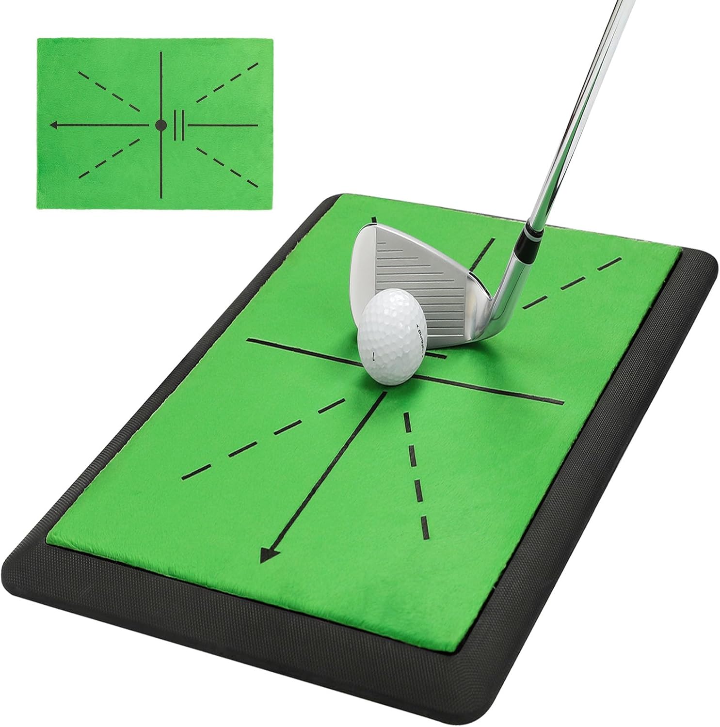 Golf Mats Practice Indoor Outdoor Path Feedback Golf Training Mat 16"X12" Detection Batting Extra Replaceable Golf Impact Mat Golf Gifts for Men/Women