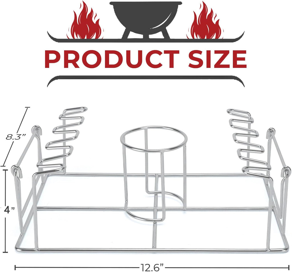Beer Can Chicken Holder 2in1 Chicken Wing/Leg Rack for Smoker,Oven,Grill,Roasting Rack