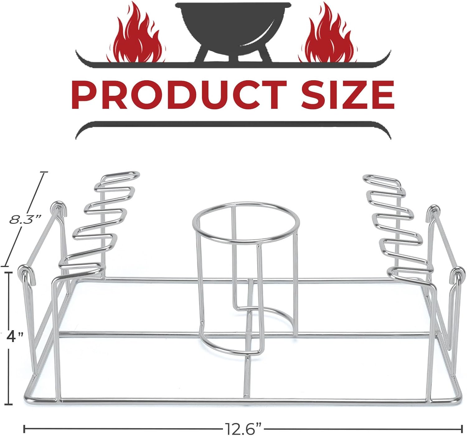 Beer Can Chicken Holder 2in1 Chicken Wing/Leg Rack for Smoker,Oven,Grill,Roasting Rack