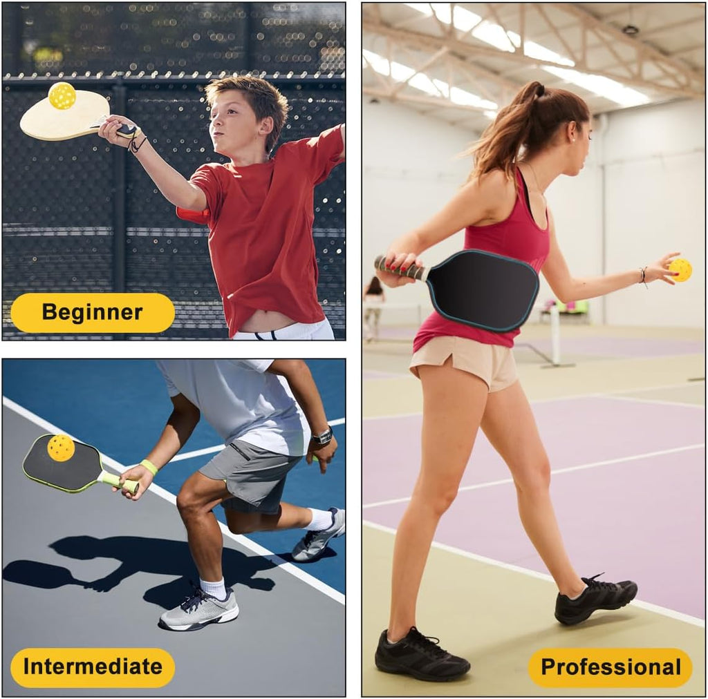 Pickleball Balls,12-Pack 40 Holes Outdoor Pickleball Balls Indoor Pickleballs Play High Elasticity for Beginners Professional All Skill Levels
