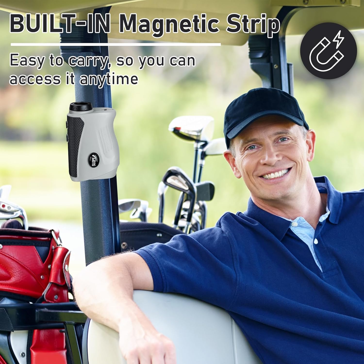 Golf Range Finder Magnetic,1200 Yard Golf Rangefinder with Slope, 7X Magnification Golf Laser Rangefinder with Flag Pole Lock Vibration Rechargeable High-Precision