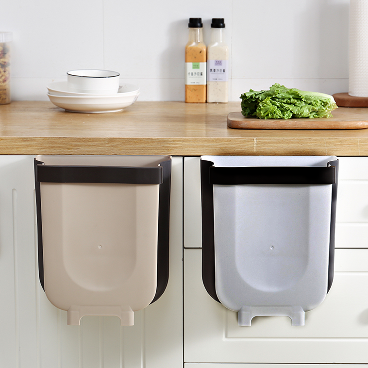 Trash Can 2.3Gallon for Kitchen Bathroom Outdoor - Grey
