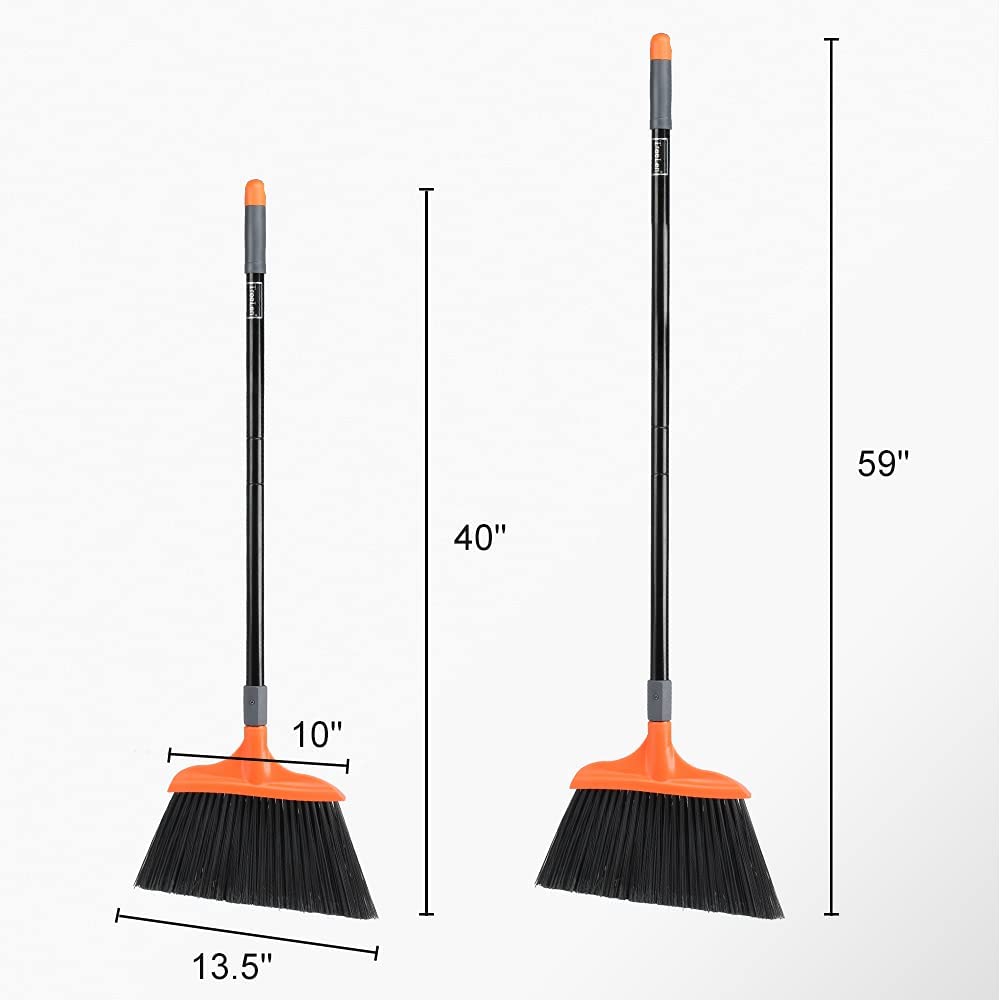 Heavy-Duty Broom, Long Handle Angle Broom for Garages, Courtyard, Sidewalks, Decks and Outdoor Surfaces, Perfect for Home Kitchen Room Office Floor