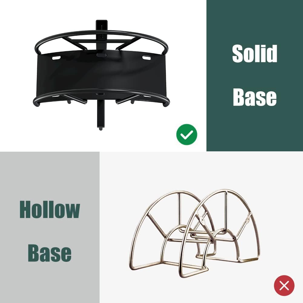 Garden Hose Stand Water Hose Holders for Outside Hose Storage Hanger with Extra Shelf Rack Freestanding -Black