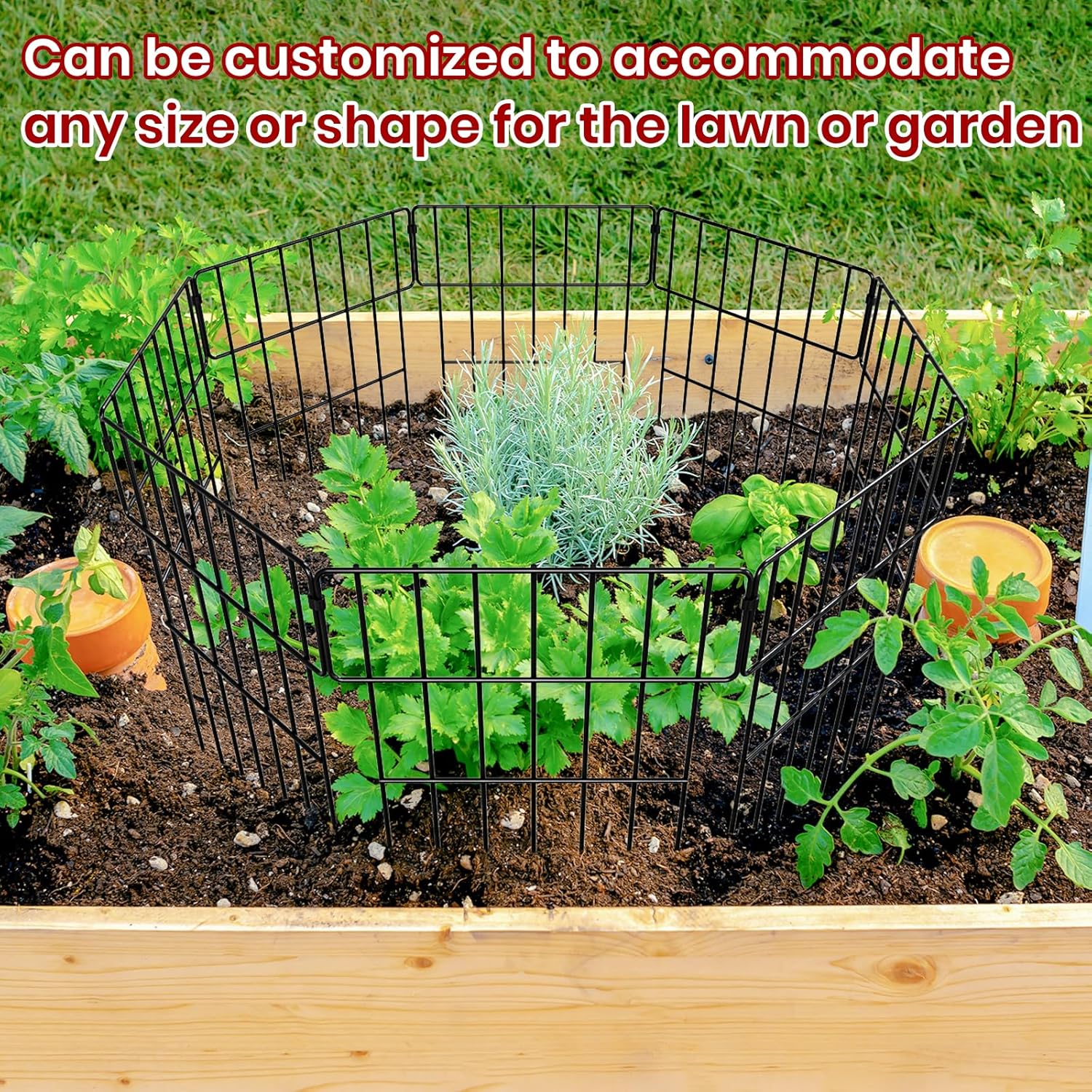 Garden Fencing Animal Barrier，8 Pack No Dig Fence Outdoor for Dog and Rabbit, Rustproof Fences Panels Defense Borders for Yard, Flower Bed, Landscaping