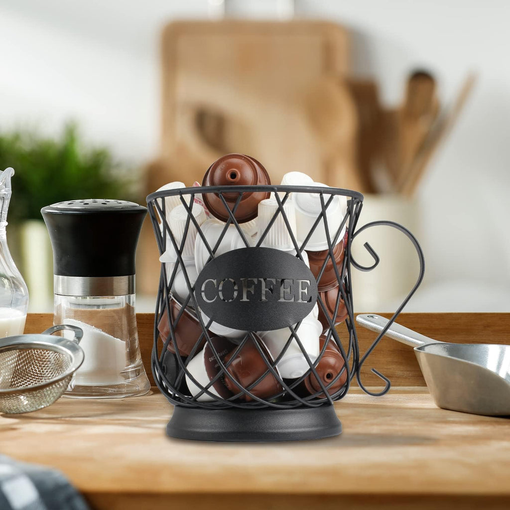 TreeLen K Cup Holder Coffee Pod Holders for 35 Kcups Keurig Storage Organizer Coffee Bar Accessories for Counter - Matte Black