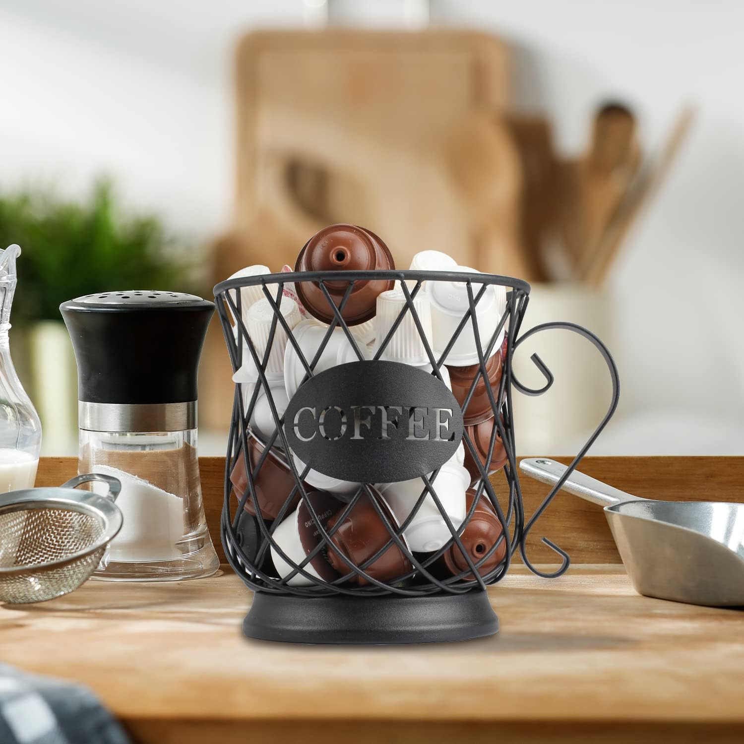 TreeLen K Cup Holder Coffee Pod Holders for 35 Kcups Keurig Storage Organizer Coffee Bar Accessories for Counter - Matte Black