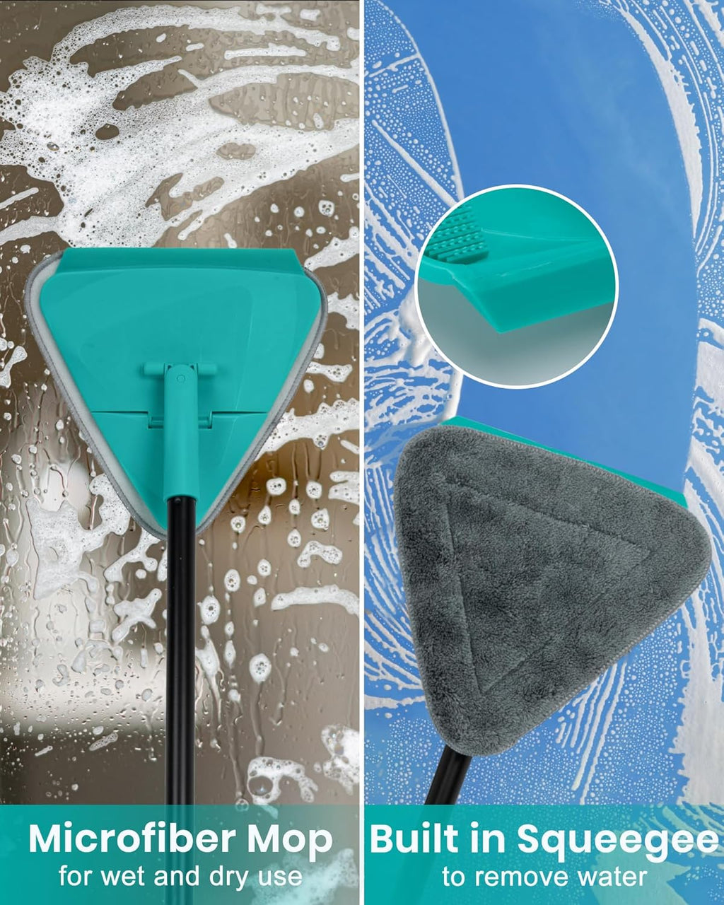 Wall Mop with 80" Long Handle Baseboard Cleaner Tool with 6 Replacement Microfiber Chenille Pads 360° rotatable Wall Cleaner Mop for Ceiling Window Floor