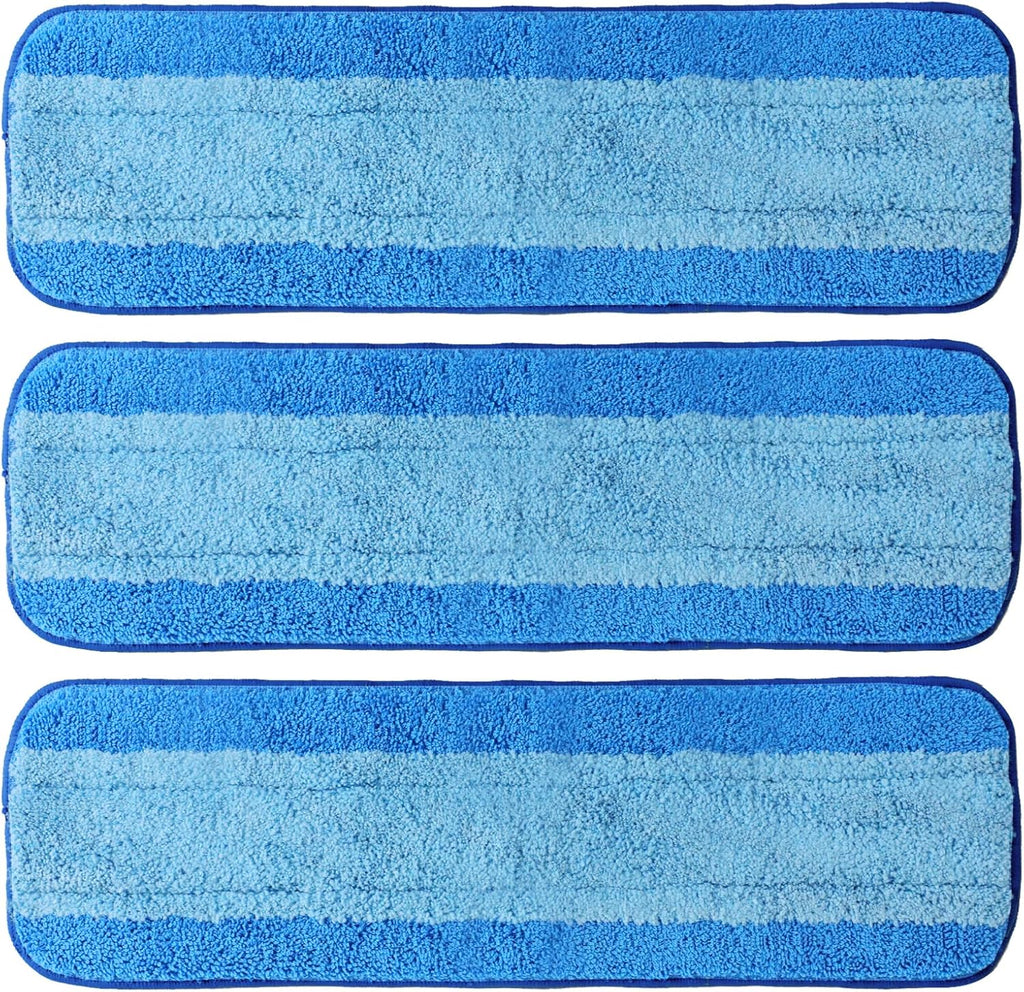 3 Pack Microfiber Cleaning Pads for Bona Mop, Reusable Microfiber Mop Pads for 18 Inch Mop, Hardwood Floor Replacement Cleaning Mop Pads, Machine Washes