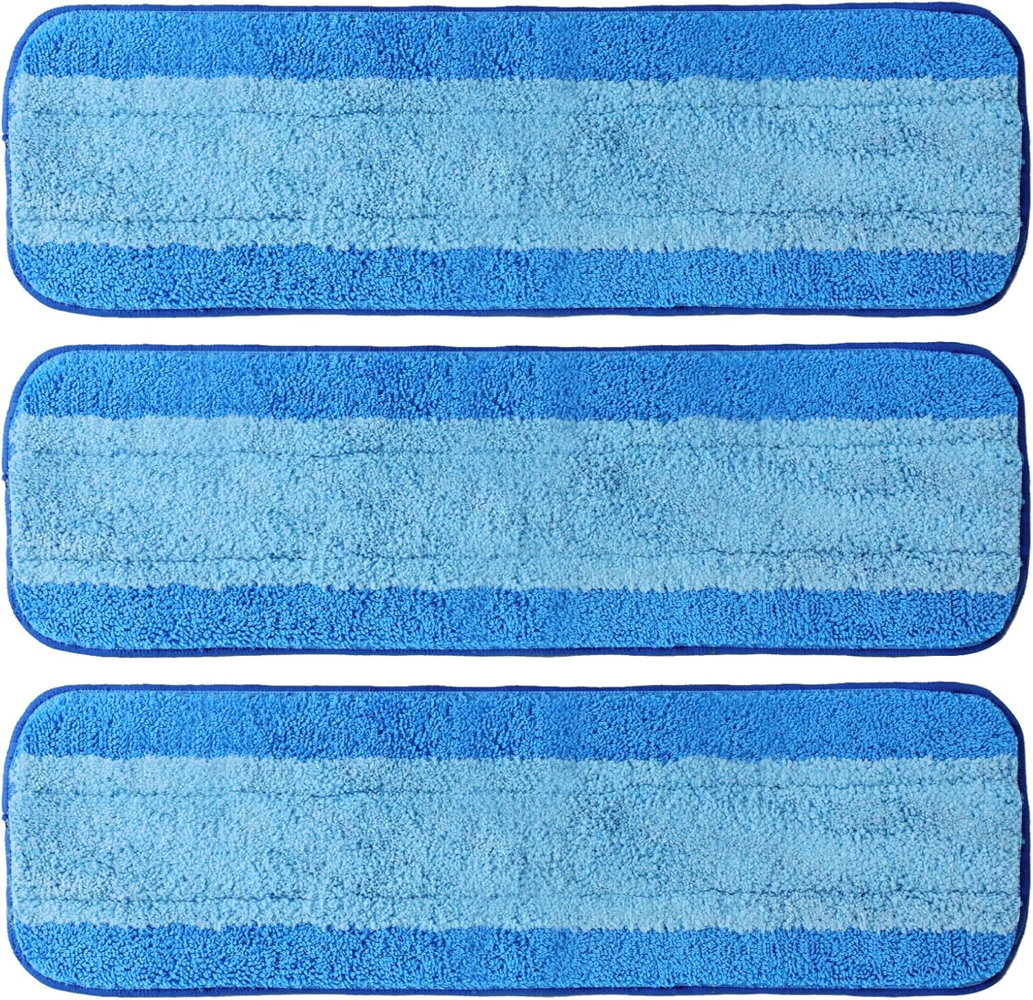 3 Pack Microfiber Cleaning Pads for Bona Mop, Reusable Microfiber Mop Pads for 18 Inch Mop, Hardwood Floor Replacement Cleaning Mop Pads, Machine Washes