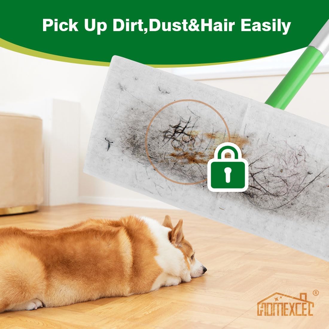 TREELEN Dry Sweeping Cloths Pads Compatible with Swiffer Sweeper- Disposable Duster Refills Mop Pads for Floor Mopping and Cleaning, 64 Count