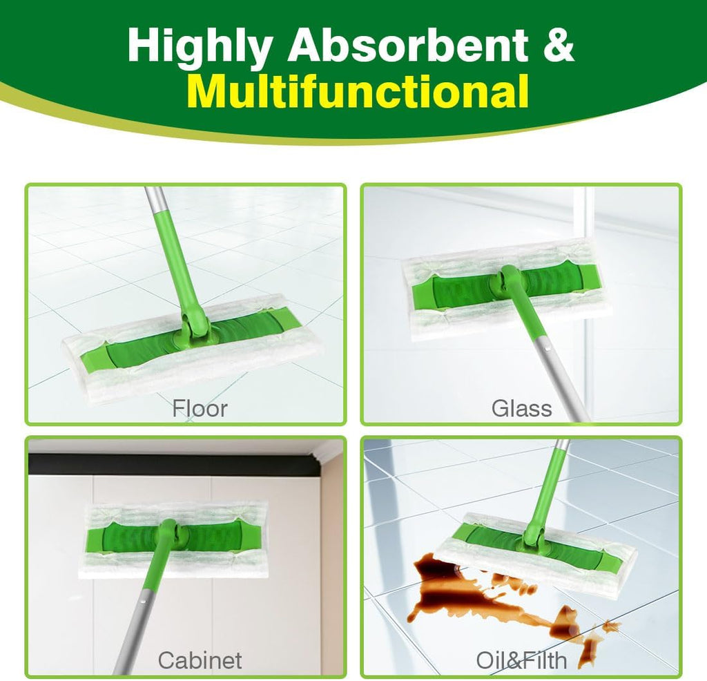 TREELEN Dry Sweeping Cloths Pads Compatible with Swiffer Sweeper- Disposable Duster Refills Mop Pads for Floor Mopping and Cleaning, 64 Count