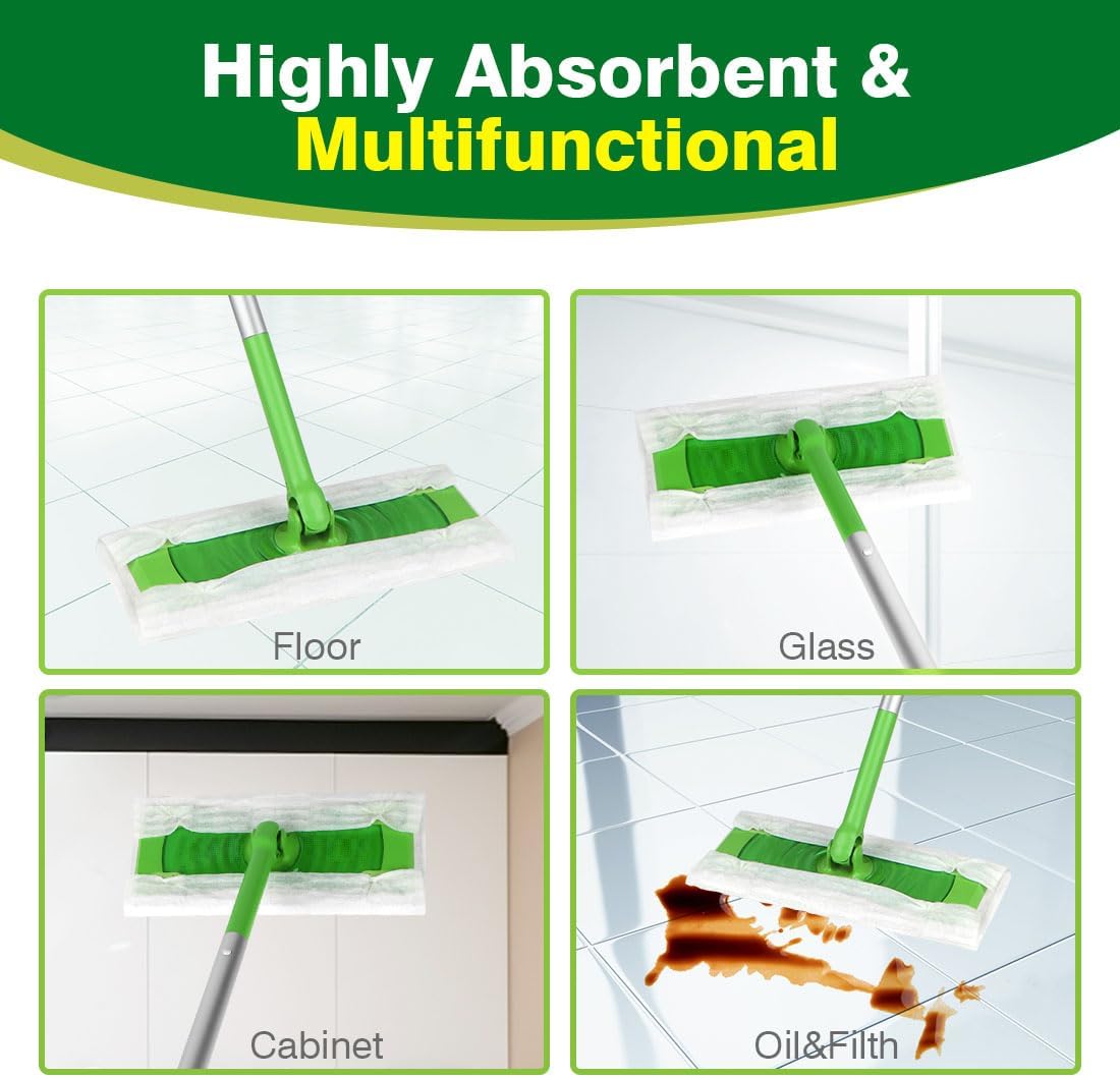 TREELEN Dry Sweeping Cloths Pads Compatible with Swiffer Sweeper- Disposable Duster Refills Mop Pads for Floor Mopping and Cleaning, 64 Count