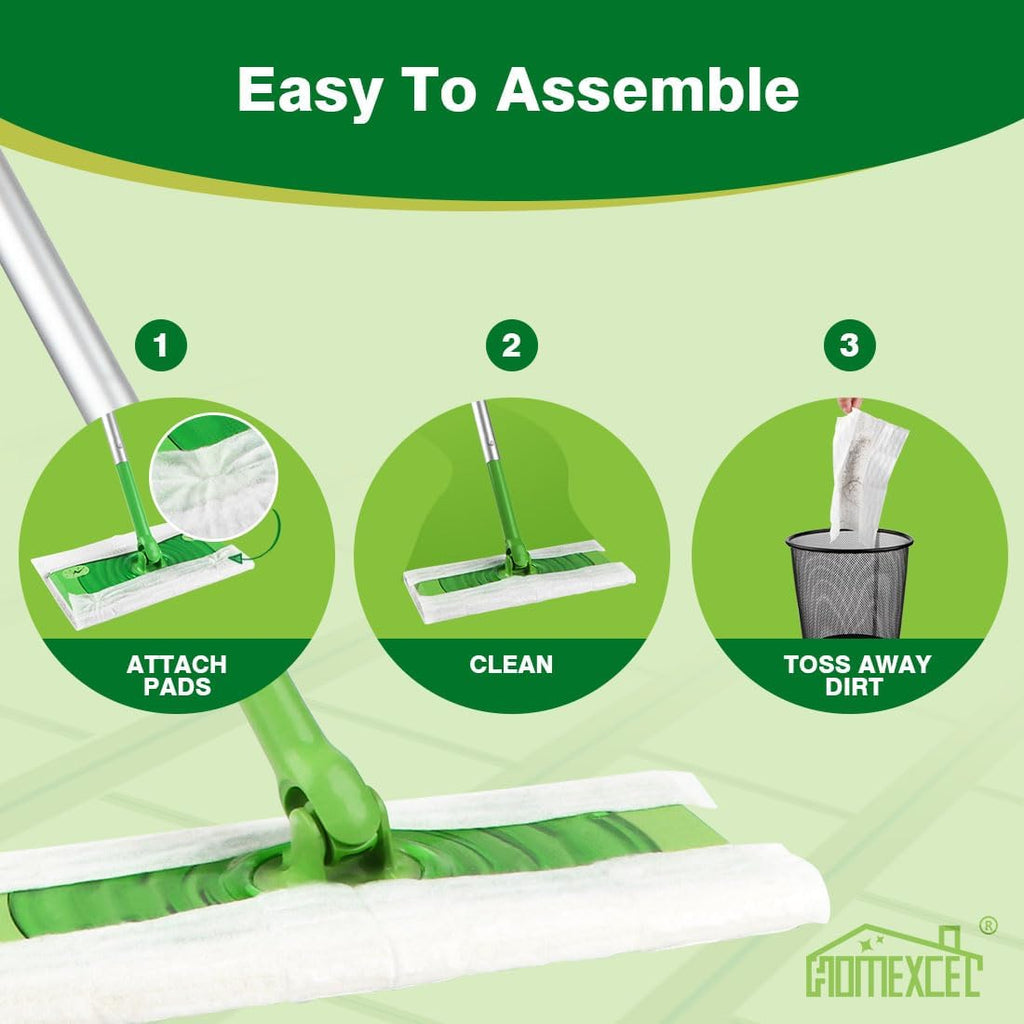 TREELEN Dry Sweeping Cloths Pads Compatible with Swiffer Sweeper- Disposable Duster Refills Mop Pads for Floor Mopping and Cleaning, 64 Count