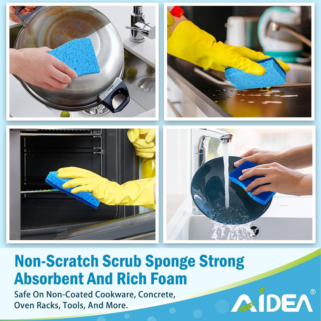 Brite Non-Scratch Scrub Sponge-24Count, Sponges for Dishes, Sponges Kitchen, Cleaning Sponge, Cleans Fast Without Scratching, Stands Up to Stuck-on Grime, Cleaning Power for Everyday Jobs