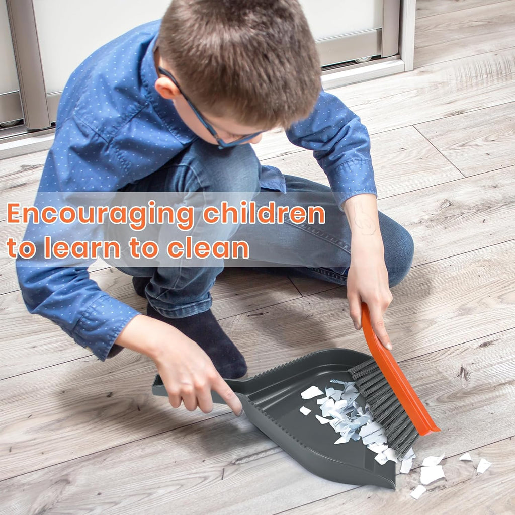 Treelen Mini Dustpan and Brush Set, Small Dust Pan and Brush Set Dust pan Broom Brush Dustpan Small Hand Broom and Dustpan Set for Home Daily Essential Cleaning Tool