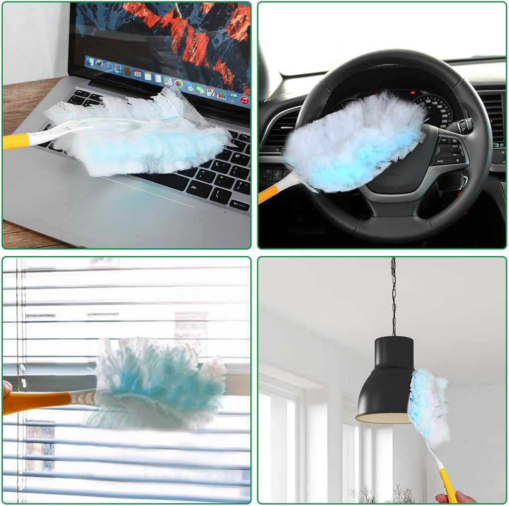 Duster Refills,Static Dust Removal Brush Disposable Replacement Head Compatible with Swiffer,Duster Refills for Dusting Electronics,Furniture,Blinds,Ceiling Fans (Blue, 18 PCS)