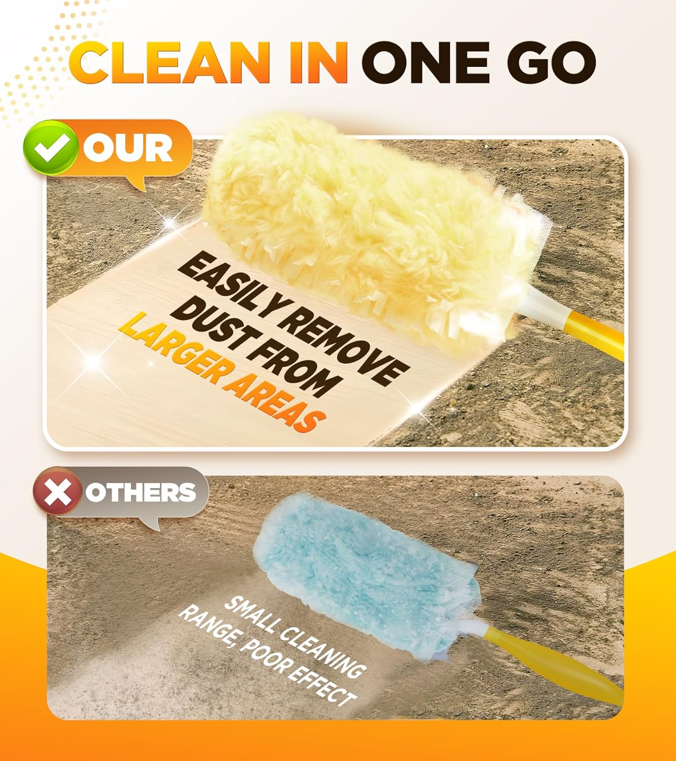30 Count Heavy Duty Duster Refills for Swiffer Duster, Multisurface 360° Larger Size Dusters with 4X Microfibers, Unscented Disposable Dusters for Cleaning Home, Blinds, Fans, Corners (Only Duster)