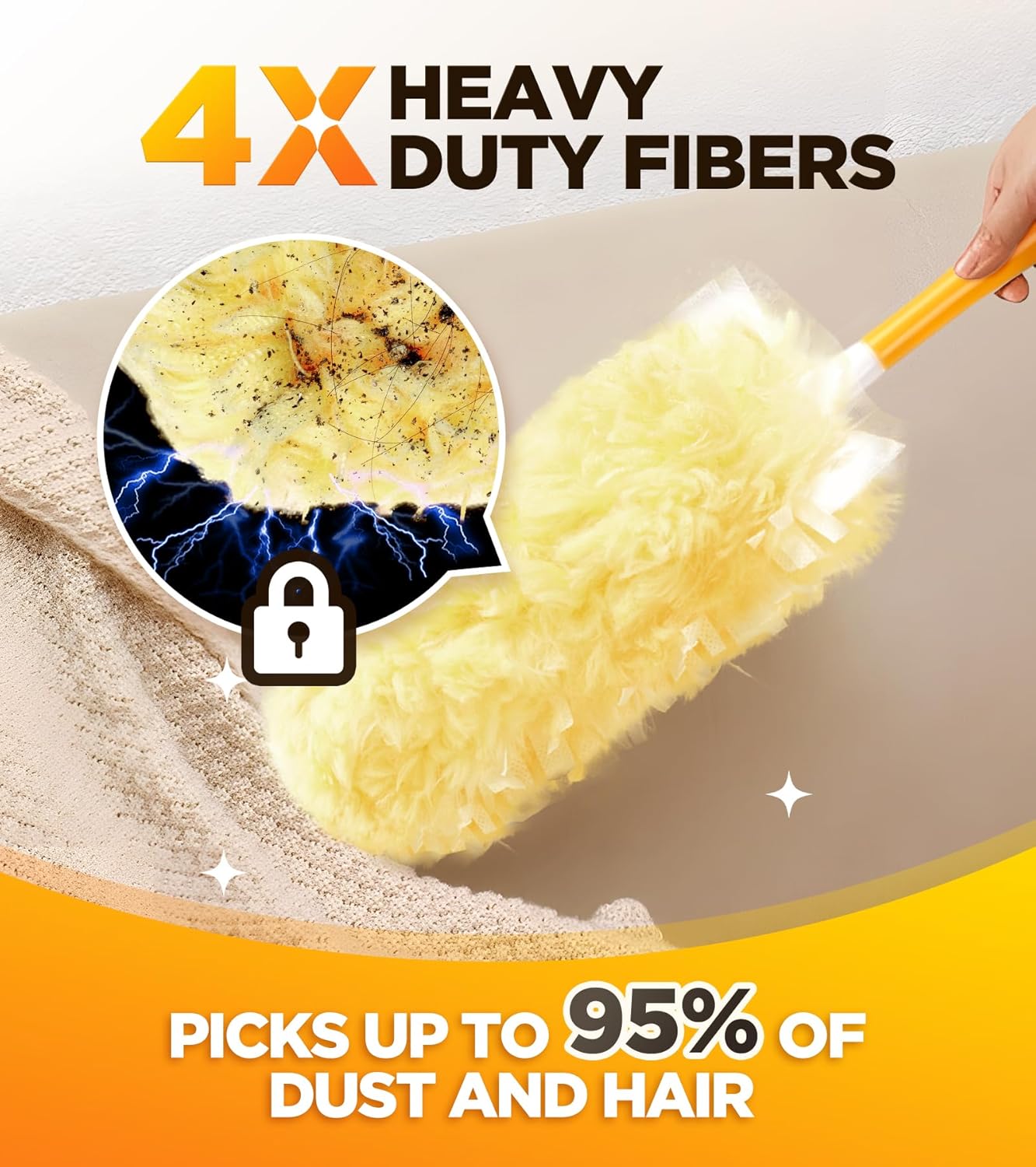 30 Count Heavy Duty Duster Refills for Swiffer Duster, Multisurface 360° Larger Size Dusters with 4X Microfibers, Unscented Disposable Dusters for Cleaning Home, Blinds, Fans, Corners (Only Duster)
