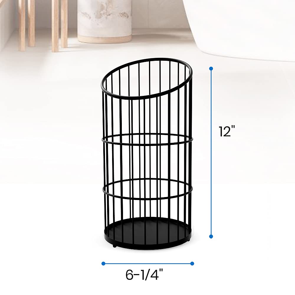 Toilet Paper Holder Stand Bathroom Toilet Paper Storage Tissue Roll Paper Reserve Holder for 3 Spare Mega Rolls-Black