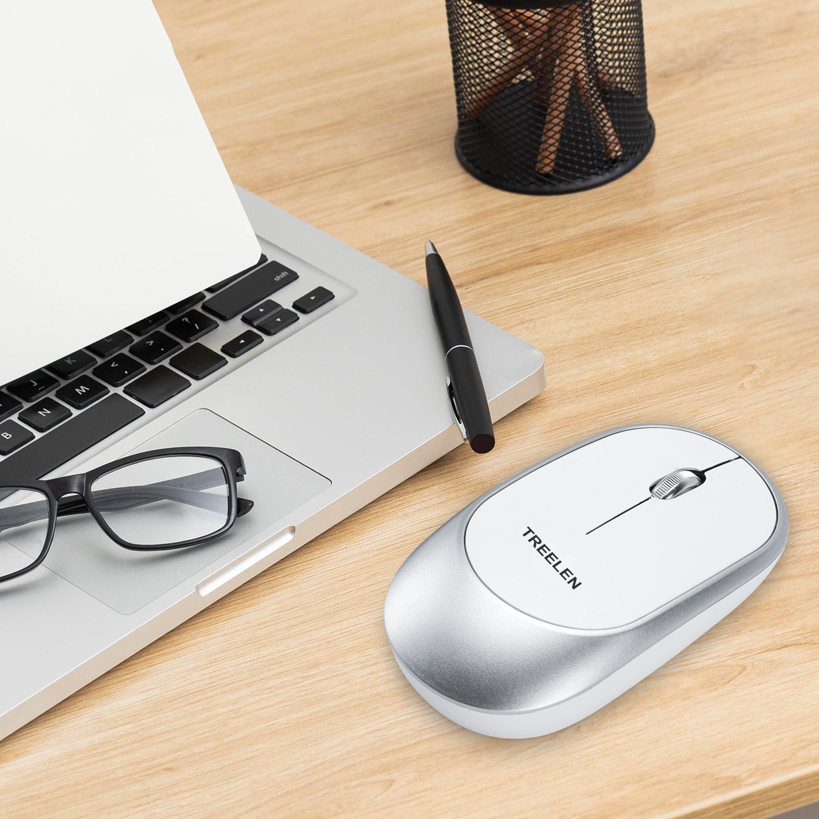 Treelen , Computer Mouse 18 Months Battery Life Cordless Mouse, 5 Level 4800 DPI, 6 Button Ergo Wireless Mice, 2.4G Portable USB Wireless Mouse for Laptop, Mac, Chromebook, PC, Windows