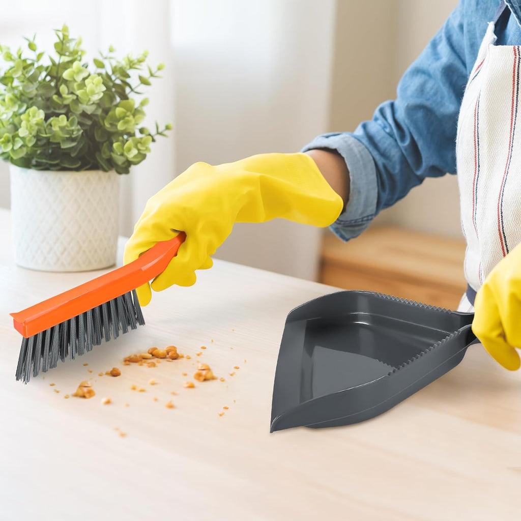 Treelen Mini Dustpan and Brush Set, Small Dust Pan and Brush Set Dust pan Broom Brush Dustpan Small Hand Broom and Dustpan Set for Home Daily Essential Cleaning Tool