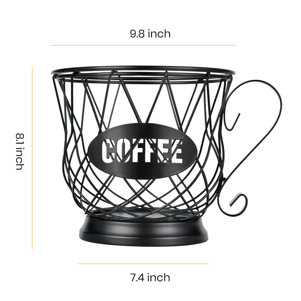 Coffee Pod Holder Mug Shape MultiUse K Cup Holder Kcup Storage Organizer for Counter Coffee Bar Black