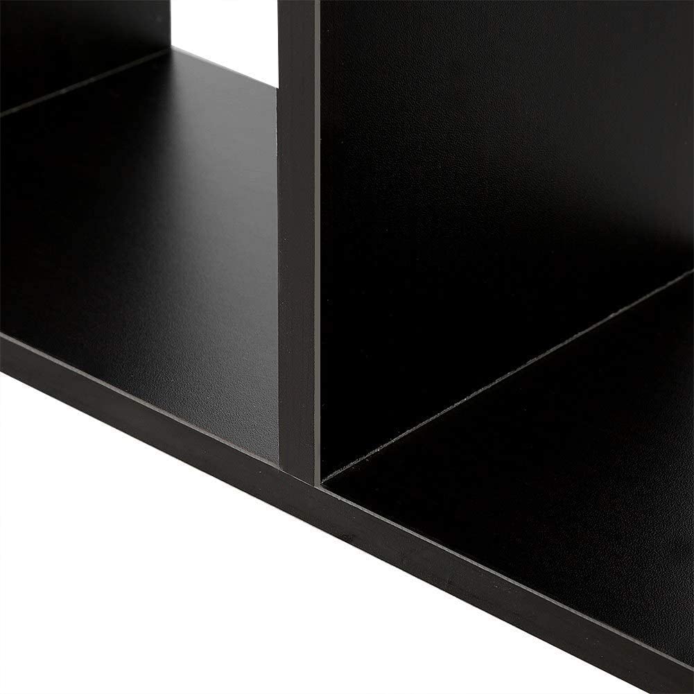 Wood Adjustable Desktop Storage Organizer Display Shelf Rack, Office Supplies Desk Organizer,Black