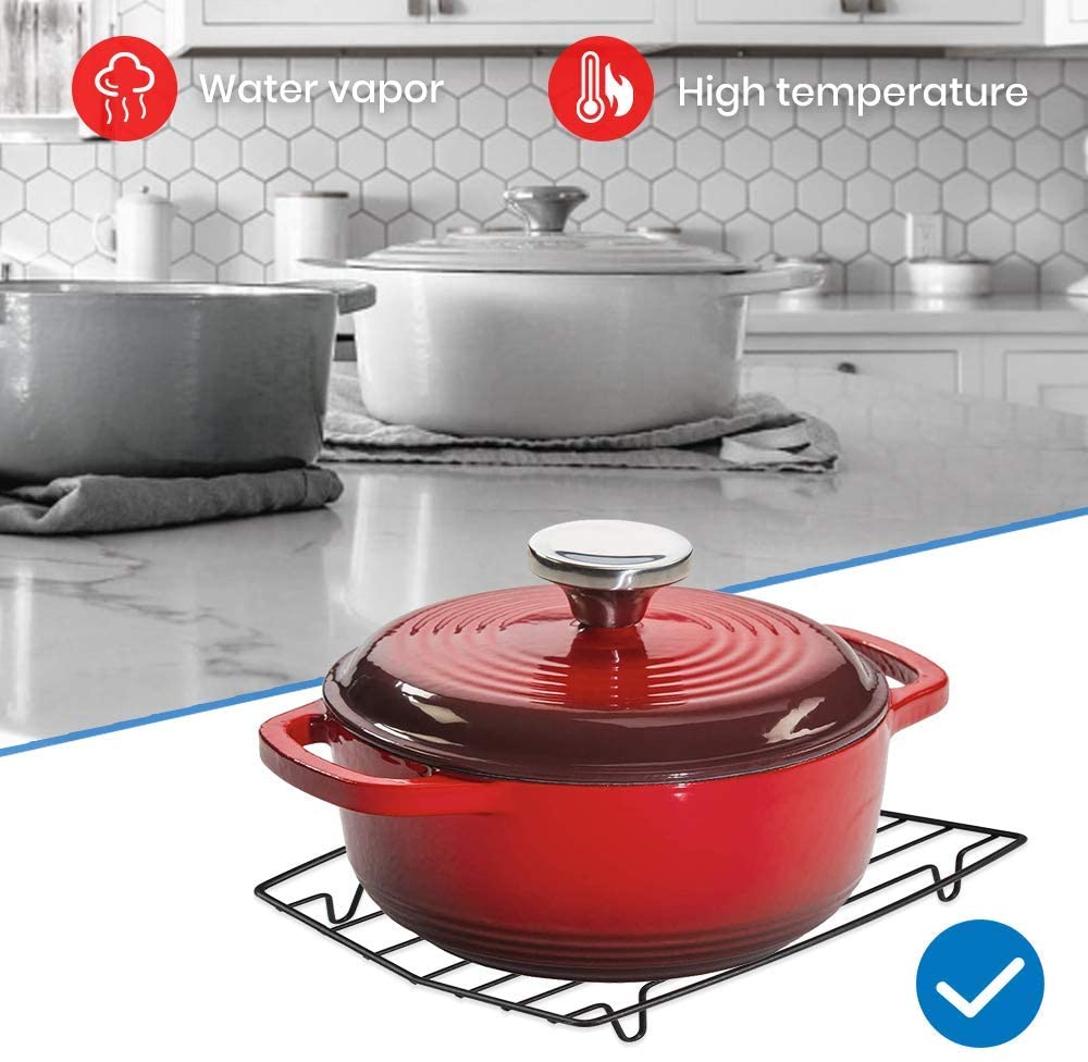 TreeLen Roasting Rack for Roasting Pan,Baking Rack for Cooking, Roasting, Cooling and Grilling,V Shape Non-Stick Wire Rack,10×8 inches Black