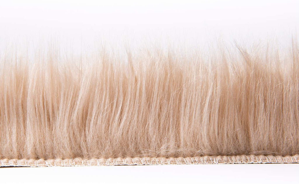 Ashler Faux Fur Beige Rectangle Area Rug Indoor Ultra Soft Fluffy Bedroom Floor Sofa Living Room 2 x 3 Feet
